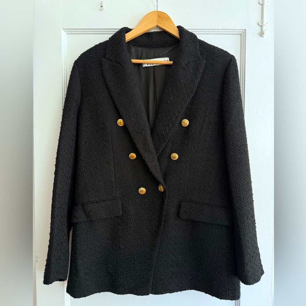 Black Zara Tweed Blazer